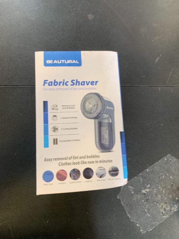 Photo 1 of BEAUTURAL Fabric Shaver and Lint Remover, Sweater Defuzzer with 2-Speeds, 2 Replaceable Stainless Steel Blades, Battery Operated, Remove Clothes Fuzz, Lint Balls, Pills, Bobbles Gray