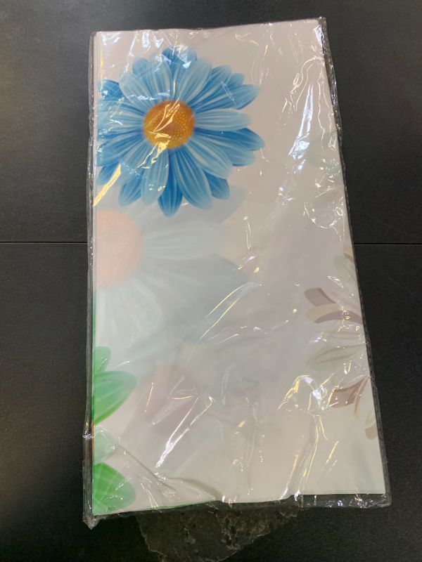 Photo 1 of 2 Pcs Floral Plastic Tablecloth Spring Daisy Disposable Table Cloth Sunflower Rectangle Tablecloths Pink Purple Blue Flower Table Covers for Spring Easter Birthday Party Supplies,54 x 108 Inch
