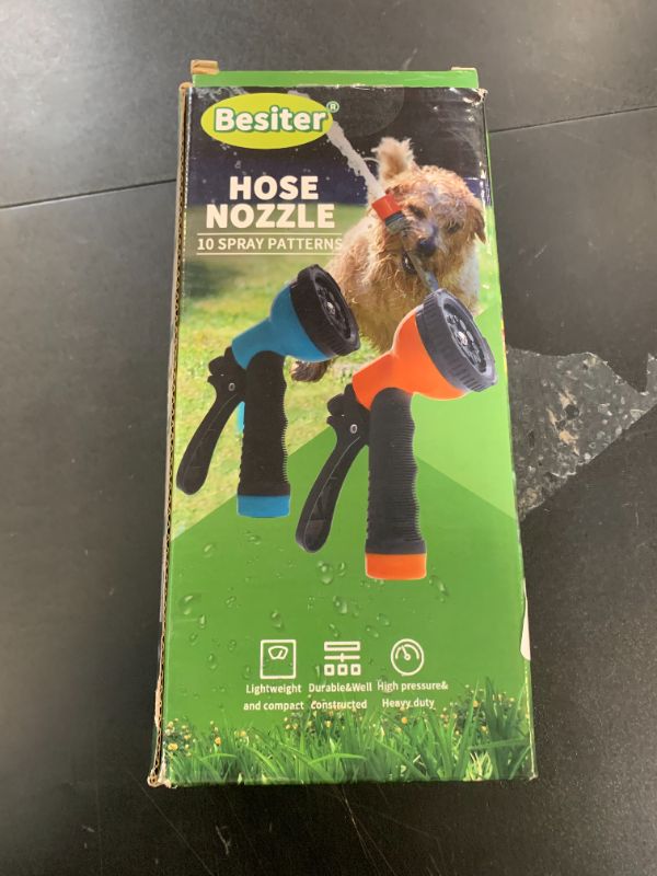 Photo 1 of Besiter Garden Hose Nozzle Sprayer: 2 Pack 10 Watering Patterns Spray Nozzles Heavy Duty Hose Head Hose Attachment