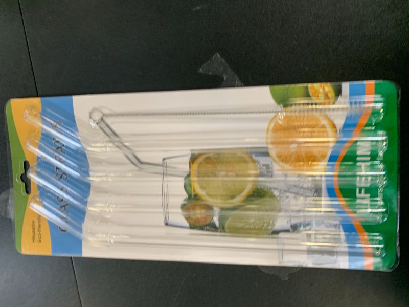 Photo 1 of 10 Inch 10mm Thick Reusable Glass Straws Bent - Long Clear Drinking Straws Wide for Smoothies, Milkshakes, Hot & Cold Beverages, Durable Borosilicate Glass, Shatter Resistant, BPA Free