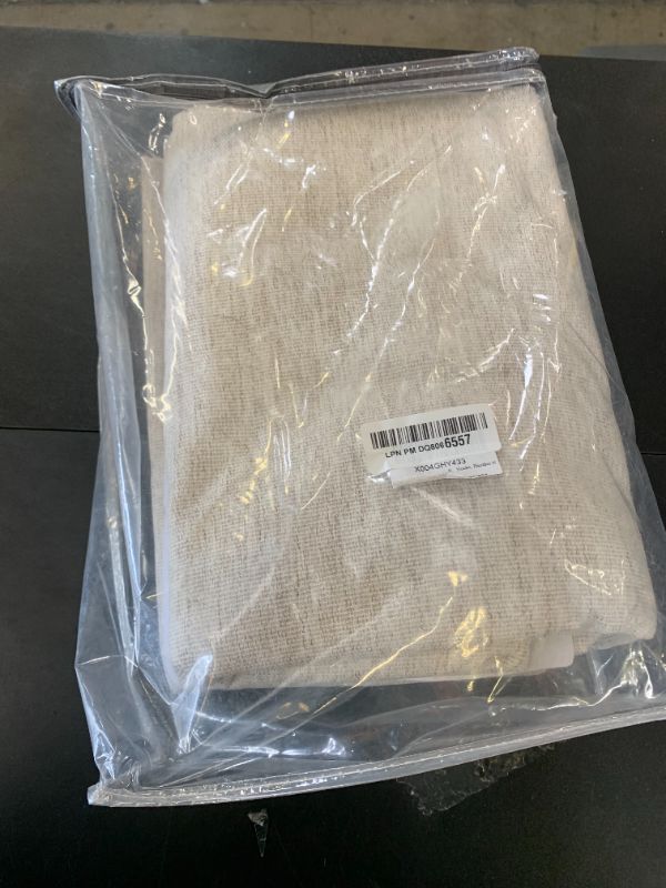 Photo 1 of H.VERSAILTEX Pinch Pleated Full Blackout Curtains Linen Blended Chenille Blackout Curtains 108 inch Long 2 Panels Bedroom Thermal Insulated Farmhouse Neutral Track Drapes with Hooks, Heather Natural