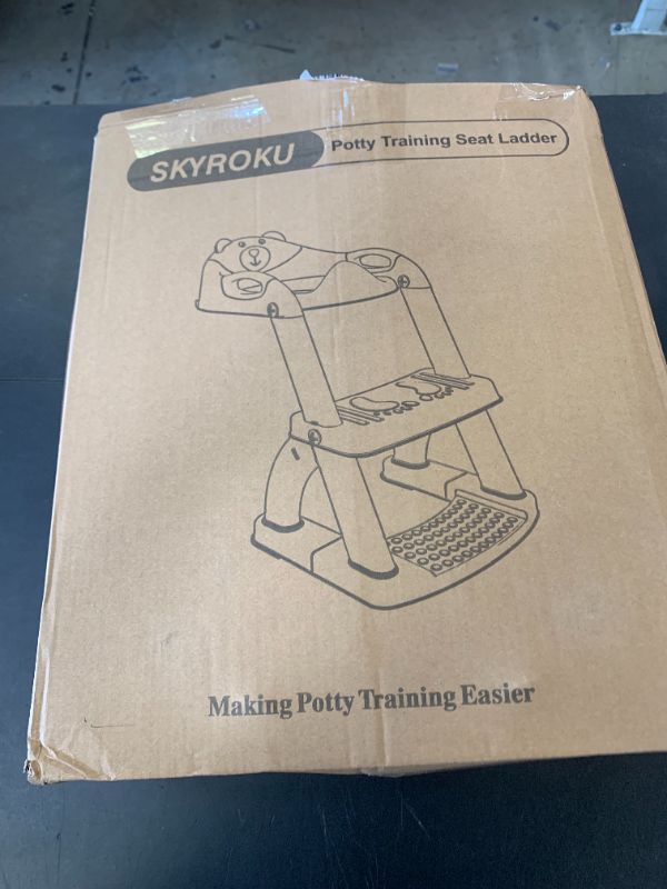Photo 1 of SKYROKU Potty Training Toilet, New Sector-Shape Stabilized Base two in one Toddler Toilet Seat with Splash Guard, Anti Slip Pad, and Step Stool Enamel Grey