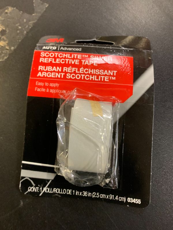 Photo 1 of 3M Scotchlite Silver Reflective Tape, 03455, 1 in x 36 in, 1 Roll