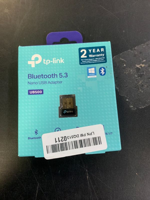 Photo 1 of TP-Link USB Bluetooth Adapter for PC, Bluetooth 5.0/5.3 Dongle Receiver, Plug and Play, Nano Design, EDR & BLE, Supports Windows 11/10/8.1/7 for Desktop, Laptop, PS5/PS4/Xbox Controller (UB500)