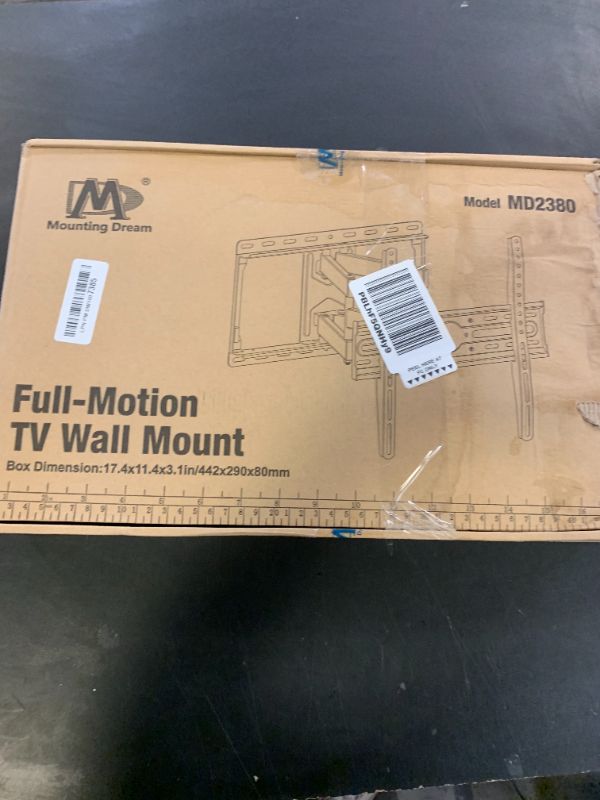 Photo 1 of Mounting Dream TV Wall Mount for 32-65 Inch Television,Mount with Swivel and Tilt, Full Motion Bracket with Articulating Dual Arms, Fits 16inch Studs, Max VESA 400X400 mm, 99lbs, MD2380