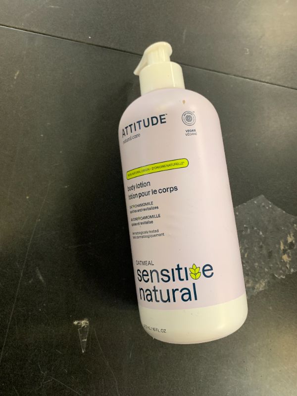 Photo 1 of ATTITUDE Body Lotion for Sensitive Skin with Oat, EWG Verified, Dermatologically Tested, Vegan, Chamomile, 16 Fl Oz