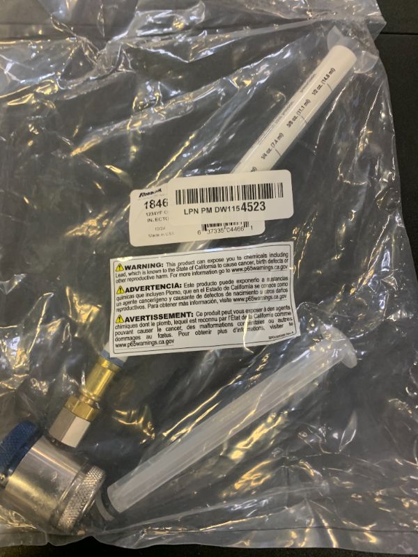 Photo 1 of Robinair 18465 Syringe-Type PAG Oil Injector for R-1234YF Systems - Labeled and Graduated