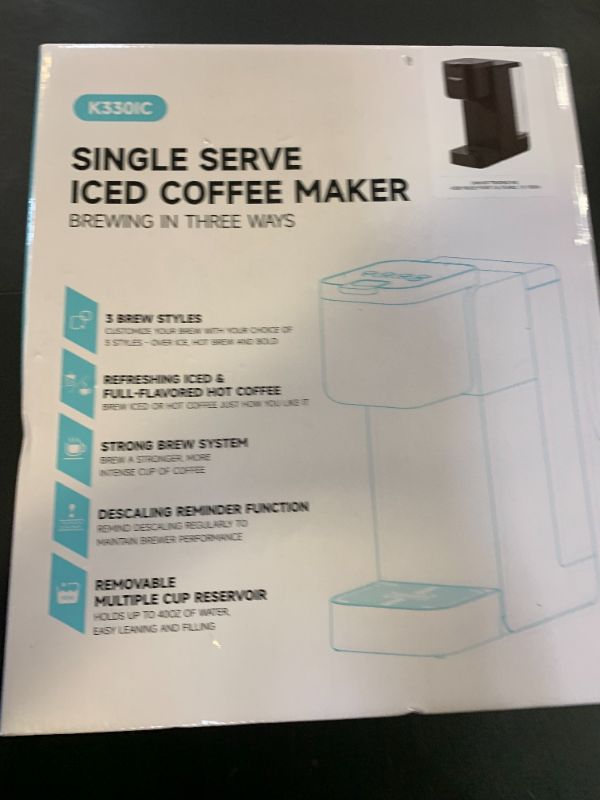Photo 1 of Tastyle Single Serve Hot & Iced Coffee Maker with Strong Brew, 40oz Removable Reservoir, 6 Brew Sizes, Compatible with K Cup and Grounds, Compact for Home, Office, RV and Dorm, Black (2.0 Version)