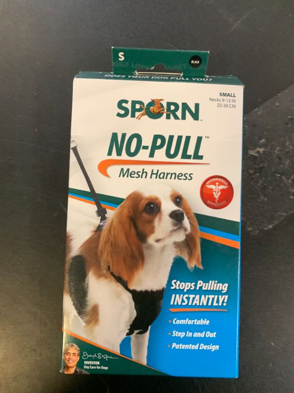 Photo 1 of Sporn No Pull Dog Harness for Small-Sized Dogs - Black Mesh, Heavy Duty Nylon, Breathable, Lightweight, Adjustable, Padded, Soft & Easy, Anti-Pull Body Halter, Small Dog Harness for Puppies