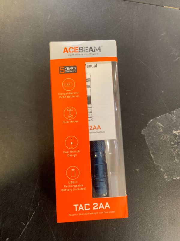 Photo 1 of ACEBEAM TAC 2AA EDC Tactical Dual Modes Flashlight Rechargeable, 1400 High Lumens Flashlight, Dual Switch Pocket LED Flashlight, Super Bright Small Flash Light for Emergency, Camping, Home(SFT-25R HI)