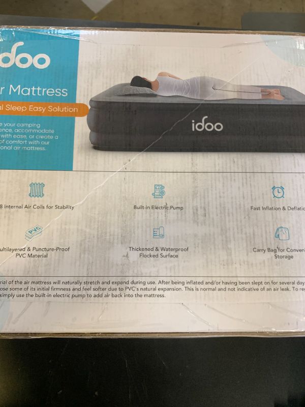 Photo 1 of iDOO Air Mattress Full with Built in Pump, 18" Raised Comfort Blow up Mattress, Inflatable Mattress for Guests & Home, Air Bed, colchon inflable, Upgraded Four Chamber Technical Airbed