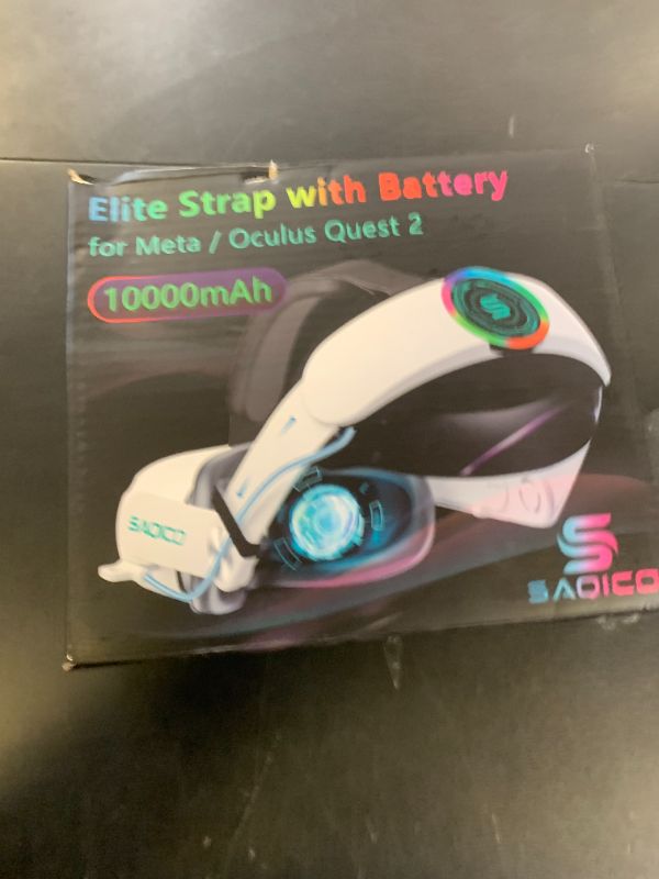 Photo 1 of Saqico Head Strap with Battery for Oculus Quest 2, 10000mAh Battery Pack Extend 8H Playtime, Fast Charging VR Power, Adjustable Elite Strap Replacement Accessories for Oculus/Meta Quest 2