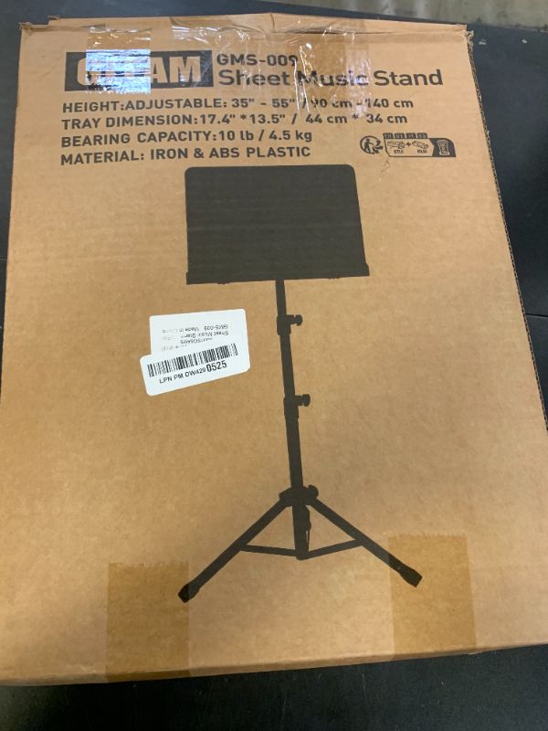 Photo 1 of GLEAM Sheet Music Stand - Full Metal with Carrying Bag, Phone Holder, Sheet Music Folder and Clip, 5 in 1 Desktop Book Stand