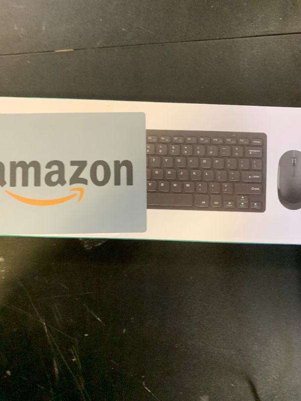Photo 1 of Compact Wireless Keyboard Mouse, 2.4GHz Ultra Thin Small Wireless Keyboard Mouse Combo for Desktop, Laptop (Black and Gray)