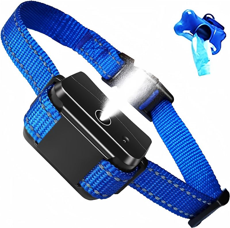 Photo 1 of Spray Dog Training Collar, Anti Barking Training Collar with 5 Adjustable Sensitivity Beep Vibration Spray Bark Collar for L/M/S-Blue