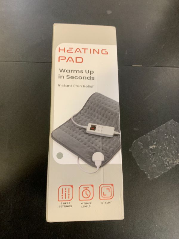 Photo 1 of Heating Pad for Back Pain & Period Cramps, Portable Heating Pad for Neck and Shoulders and Back with Auto Shut Off Large, Christmas Gifts for Women, Mist Gray