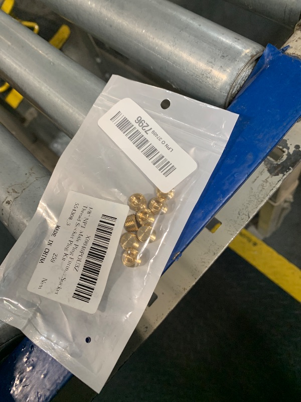 Photo 1 of 1/8" NPT Male Plug Fitting Set, 10 PCS Brass Plug Hex Counter Sunk Plug for Closing the End of, Internal Hex Socket Thread Socket Plug Kit