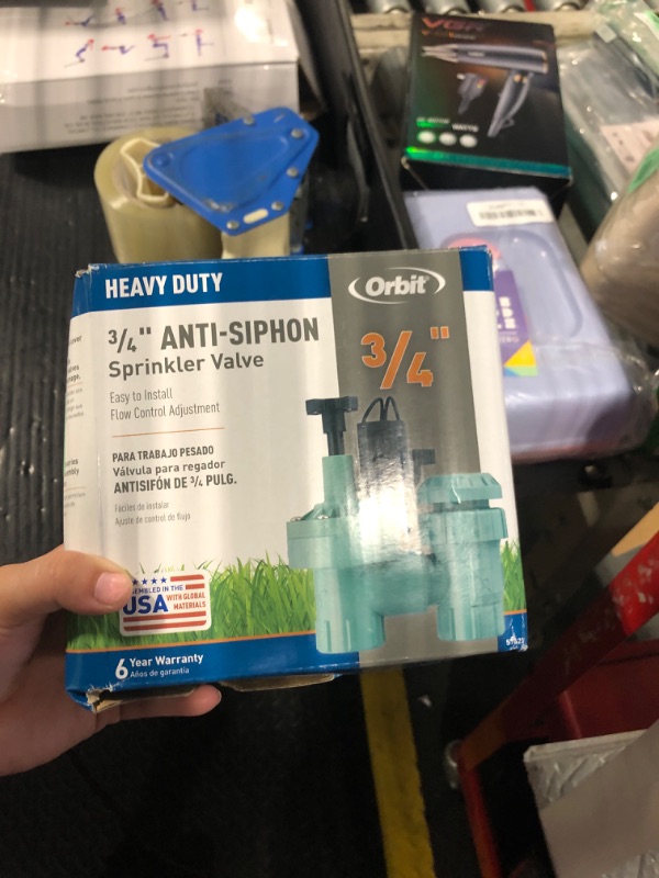 Photo 1 of 1-Pack Orbit 57623 3/4" FPT 100 Series Anti-Siphon Automatic Sprinkler Valve with Flow Control