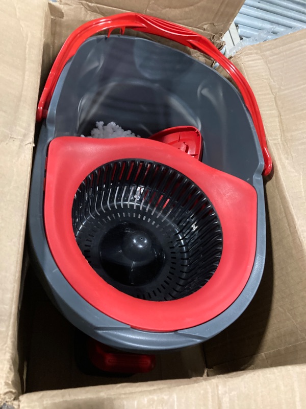 Photo 1 of ***1 MISSING PIECE***
O-Cedar EasyWring Microfiber Spin Mop, Bucket Floor Cleaning System, Red, Gray, Standard