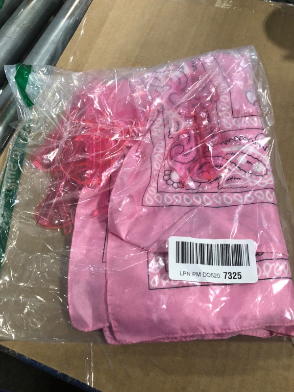 Photo 1 of 12 Set Paisley Bandanas and Heart Glasses Cowboy Novelty Bandanas Rimless Transparent Heart Sunglasses for Women Men Western (Pink)