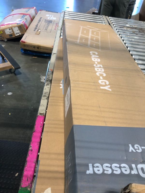 Photo 1 of [Look at live photos] SONGMICS Dresser for Bedroom, Chest of Drawers, TV Stand, Steel, MDF, 5 Non-Woven Fabric Drawers, Storage Organizer Unit, Closet, Entryway, Ink Black and Ebony Black ULGS322B01S