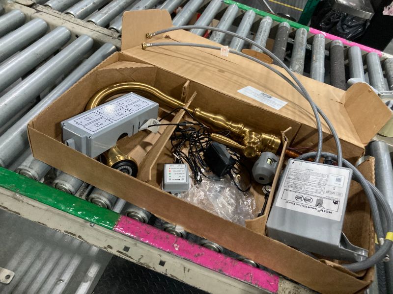 Photo 1 of **Spare Parts** MOEN Touchless Kitchen Faucet with Touch Technology, Brushed Gold Kitchen Sink Faucet with Pull Down Sprayer, Single Hole, Champagne Bronze 19802TLZ-CZ-DST (SIMILAR TO ITEM PICTURED)