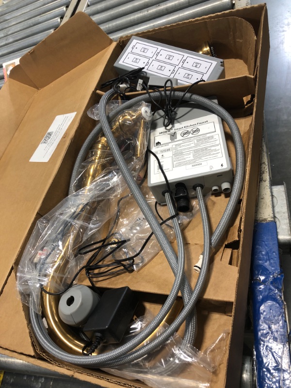 Photo 1 of **Spare Parts** MOEN Touchless Kitchen Faucet with Touch Technology, Brushed Gold Kitchen Sink Faucet with Pull Down Sprayer, Single Hole, Champagne Bronze 19802TLZ-CZ-DST (SIMILAR TO ITEM PICTURED)