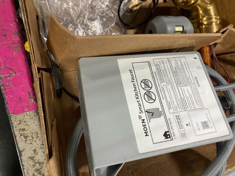 Photo 1 of **Spare Parts** MOEN Touchless Kitchen Faucet with Touch Technology, Brushed Gold Kitchen Sink Faucet with Pull Down Sprayer, Single Hole, Champagne Bronze 19802TLZ-CZ-DST (SIMILAR TO ITEM PICTURED)