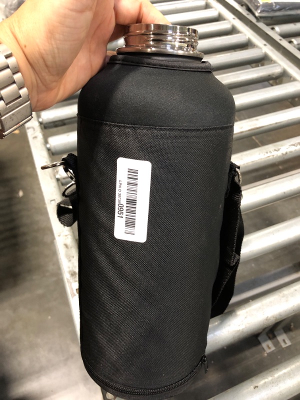 Photo 1 of ****LID AND STRAW MISSING****
Coolflask 128 oz Gallon Water Bottle Insulated with Straw&3 Lids, Water Jug Large Stainless Steel Metal Vacuum Wide Mouth for Sports, Gym or Office, Non-BPA Keep Cold 48H Hot 24H, Piano Night