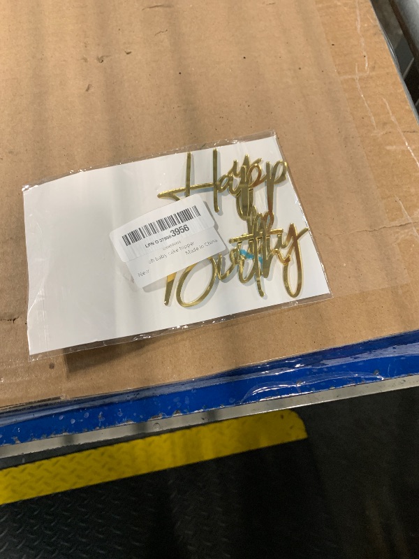 Photo 1 of 1PCS Happy Birthday Cake Topper,Gold Mirror Acrylic Boy or Girl Cake Sign Decorations,Birthday Cake Charm Supplies for Birthday Party Cake Dessert