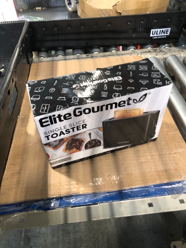 Photo 1 of Elite Gourmet ECT118B Cool Touch Single Slice Toaster, 6 Toasting Levels & Wide Slot for Bagels, Waffles, Specialty Breads, Pastry, Snacks, Black