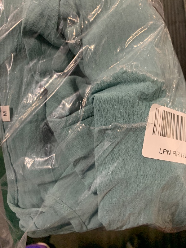 Photo 1 of *****Color Turquoise****BIRW Dresses for Women 2025 Summer Cotton Linen Solid Loose Casual Dress Beach Vacation Long Gauze Dress with Pockets turquoise M