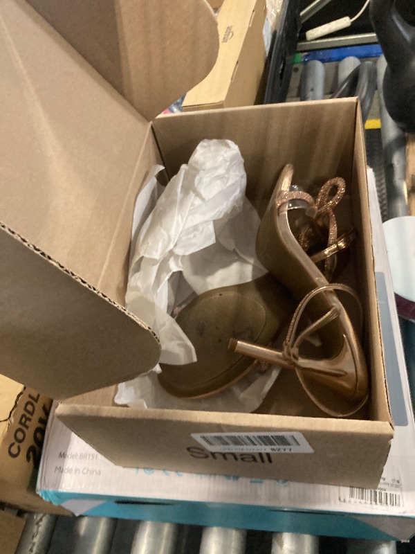 Photo 1 of ***SIMILAR PRODUCT// VERY USED*** The Drop Women's Avery Square Toe Two Strap High Heeled Sandal, Gold, 9