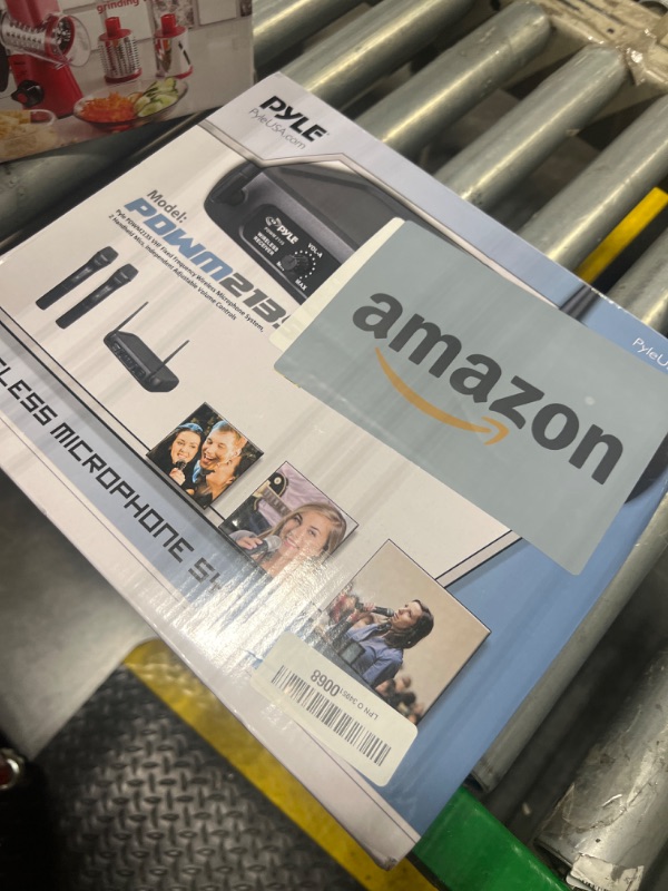 Photo 1 of Pyle Channel Microphone System-VHF Fixed Dual Frequency Wireless Set with 2 Handheld Dynamic Transmitter Mics, Receiver Base-for PA, Karaoke, Dj Party (PDWM2135) , Black