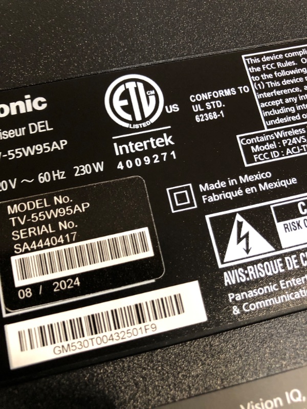 Photo 1 of Panasonic W95 Series (2024 Model) 55-inch Mini LED 4K Ultra HD Smart Fire TV, Local Dimming, 144Hz Refresh Rate - 55W95AP