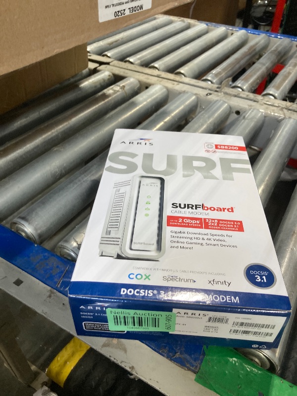Photo 1 of ARRIS (SB8200) - Cable Modem - Fast DOCSIS 3.1 32x8 Gigabit Cable Modem , Approved for Comcast Xfinity, Cox, Charter Spectrum, & more | 1 Gbps Max Internet Speed, 4 OFDM Channels - (No Built-in Wifi)