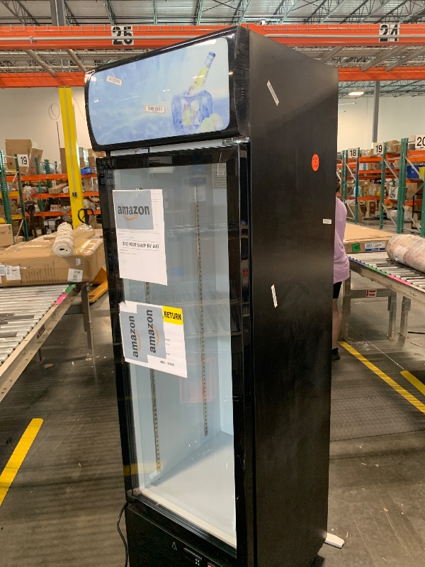 Photo 1 of **PARTS ONLY**EcoExplorer Commercial Merchandiser Refrigerator,11.3 Cu.Ft Glass Door Display Refrigerator,Drink Cooler Beverage Fridge with Soft LED Light, 4 Adjustable Shelves,Black