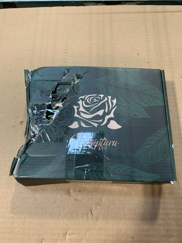 Photo 1 of ** DAMAGE TO THE BOX ***Waipfaru 8 Pcs Artificial Flowers Fake Silk Black Roses Bulk, Faux Real Touch Roses Bouquet with Long Stem for Wedding Party Home Decor (Black)