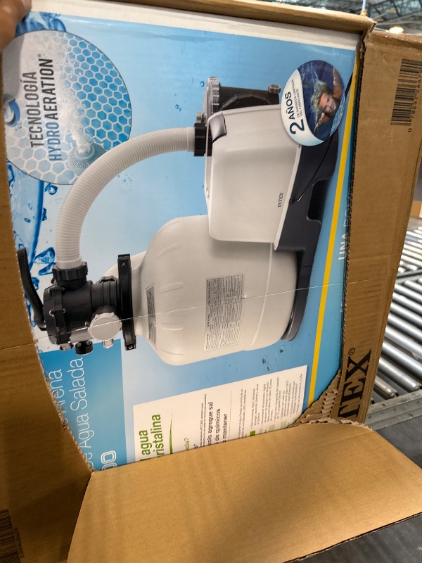 Photo 1 of Intex Sand Filter Pump & Saltwater System for Up to 15,000 Gal Pools, Krystal Clear - Automatic Algae Control & Above-Ground Swimming Pool Cleaning