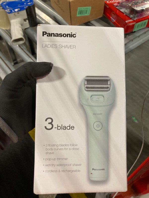 Photo 1 of [Missing Charger] Panasonic Electric Razor for Women, Cordless 3-Blade Shaver with Pop-Up Trimmer, Wet Dry Operation - ES-AWL6AG (Mint)
