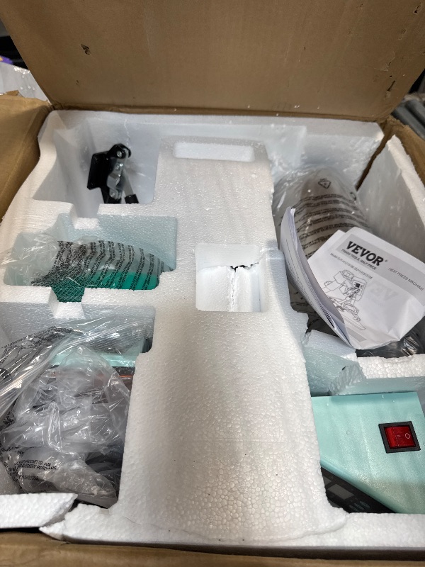 Photo 1 of VEVOR Heat Press, 12x10in Heat Press Machine, Clamshell Sublimation Transfer Printer Fast Heat-up, Digital Precise Temperature Control, Vinyl Heat Press for T-Shirts Bags Garments Mats Puzzles, 650W