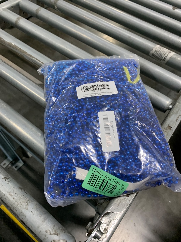 Photo 1 of 100 PCS Blue Bead Necklace, Blue Mardi Gras Christmas Oval Beads, 30.5" 4th of July Patriotic Beads Necklaces, Parade Throw Accessories for Independence Day Mardi Gras Hanukkah Pirate Theme Party