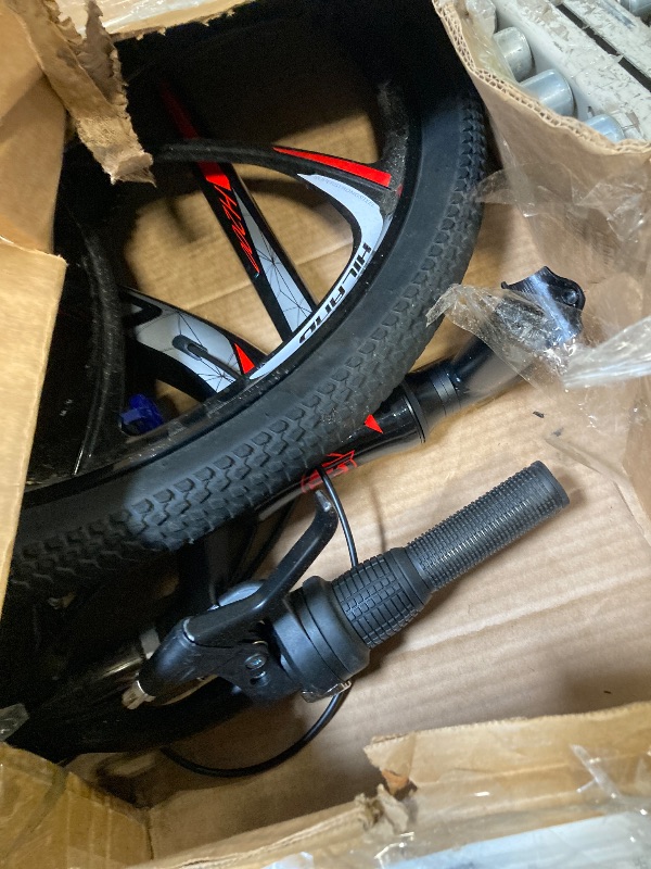 Photo 1 of [FINAL SALE NO RETURNS] HH HILAND 26'' Mountain Bike, 6-Spokes, 21 Speeds Drivetrain, Aluminum Frame 26 Inch Wheels, Disc-Brake Bike for Men Women Men's MTB Bicycle Black [item has punctured tire, missing ball bearings on gear assembly, tire thread is wor