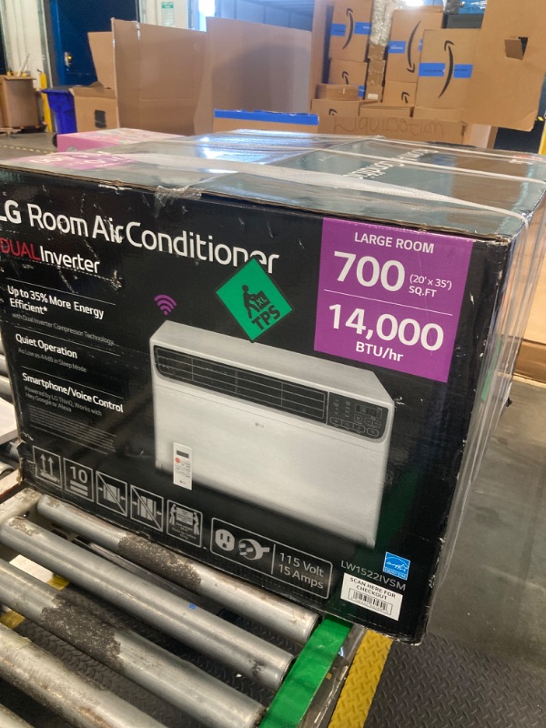 Photo 1 of **brand new in box-straps still in tact**
LG 14,000 BTU DUAL Inverter Smart Window Air Conditioner, 115V, Cools 700 Sq. Ft. for Bedroom, Living Room, Apartment, Quiet Operation, ENERGY STAR, works with LG ThinQ, Amazon Alexa and Hey Google