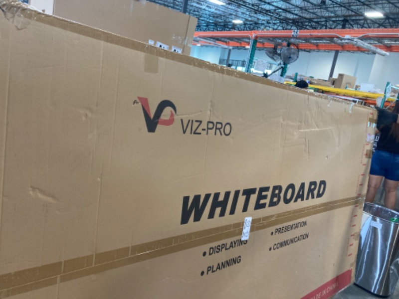 Photo 1 of **NEW OPEN BOX**
VIZ-PRO Double-Sided Mobile Whiteboard, 48 x 36 Inches, Magnetic Rolling Dry Erase White Board on Wheels with Aluminium Frame and Stand