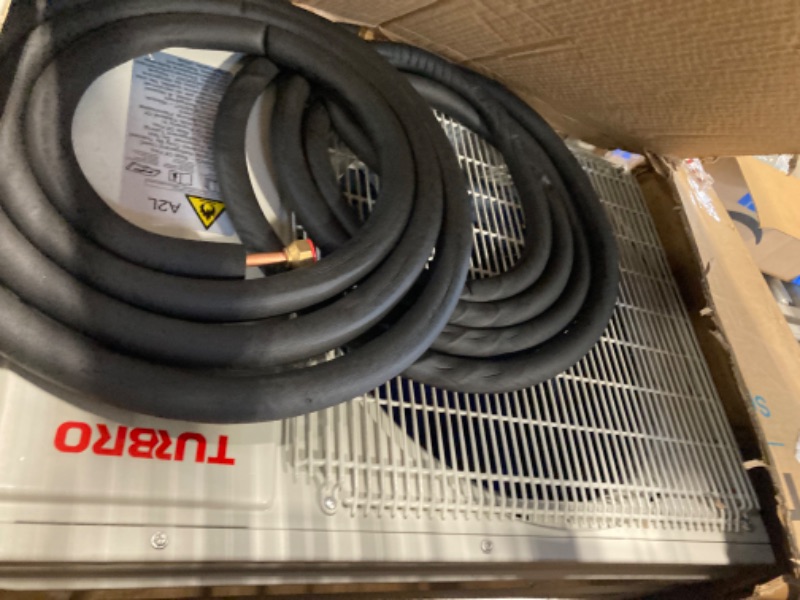 Photo 1 of **MISSING THE PART THAT GOES ON THE WALL INSIDE**
TURBRO 12,000 BTU Ductless Mini Split AC with Heat Pump, Inverter Compressor, 20 SEER2, 115V, R32 Refrigerant, Pre-charged Evaporator, WiFi-Enabled, Works with App, AHRI Certified, Finnmark Series