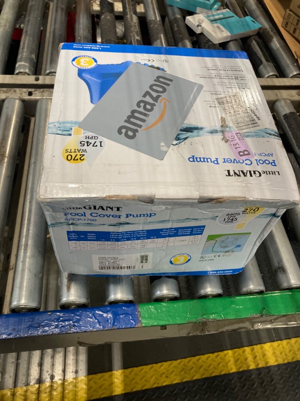 Photo 1 of **HEAVILY USED**Little Giant APCP-1700 115-Volt, 1/3 HP, 1745 GPH, Automatic, Submersible, Swimming Pool Cover Pump with 25-Ft. Cord, Light Blue, 577301