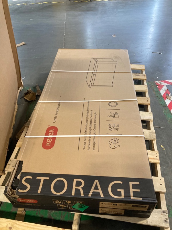 Photo 1 of **factory sealed**Keter Westwood 570L Outdoor 75% recycled Garden Furniture Storage Box Brown Wood Panel Effect ; Fade Free ; All Weather Resistant ; Safe and Secure ; Zero Maintenance ; 2 year Warranty