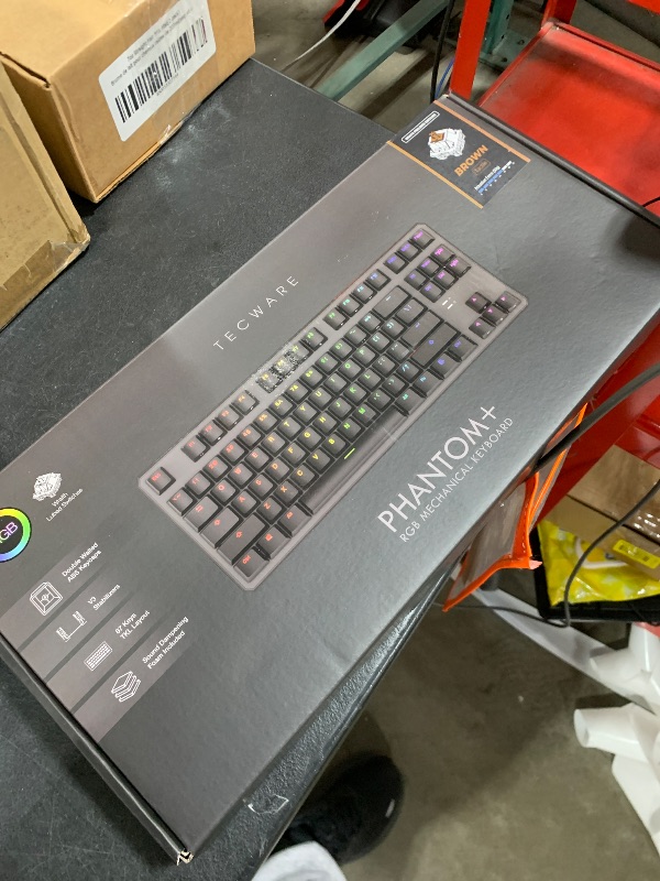 Photo 2 of TECWARE Phantom+ 87 Key Mechanical Gaming Keyboard, RGB led, TKL 75% Keyboard, Thocky Sounding, Wraith Brown Switch