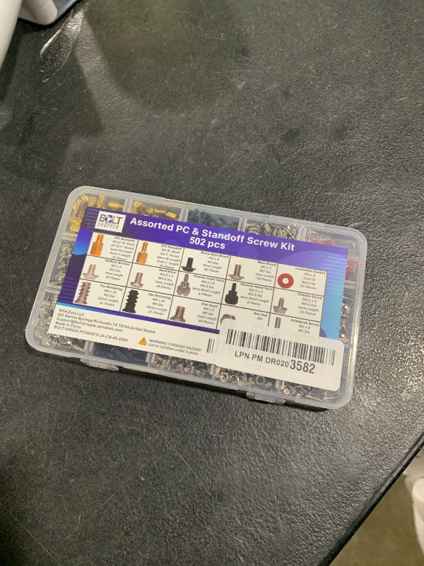 Photo 1 of Bolt Dropper 502pcs Computer Screw Assortment Kit - Standoffs Screws for HDD Hard Drive, Fan, Chassis, ATX Case, Motherboard, Case Fan, Graphics, SSD, Spacer - DIY PC Installation and Repair Set